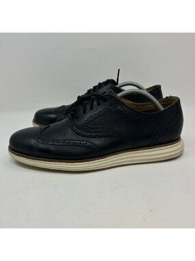 Cole Haan Men's Wingtip Oxford Black Leather Grand OS Casual Dress Shoes Size 10